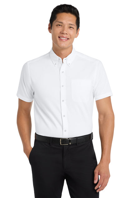 Male Embroidered Communities In Schools Short Sleeve Oxford
